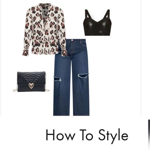 Eloquii Leopard Printed Button Down Shirt with Ruffle Neck - Picture 4 of 6